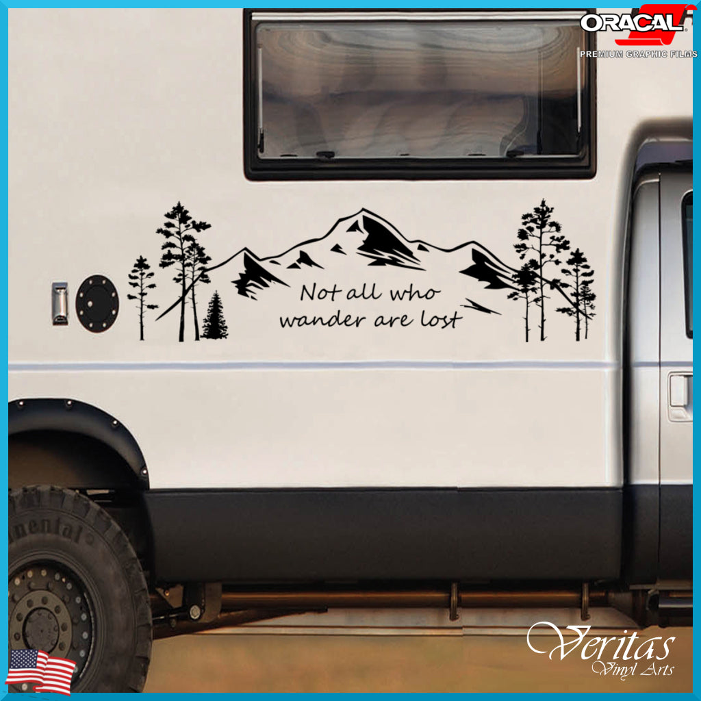 Wall Vinyl Decals: Not All Who Wander Are Lost RV Camper Wall Art Decor