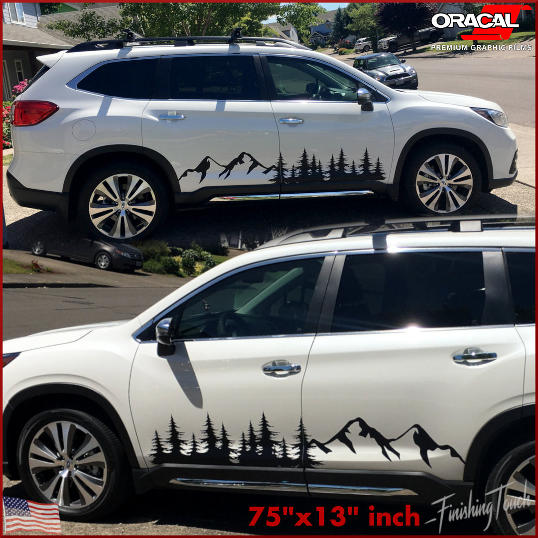 Mountain Range & Pine Tree Forest Graphic -Set – Finishing Touch