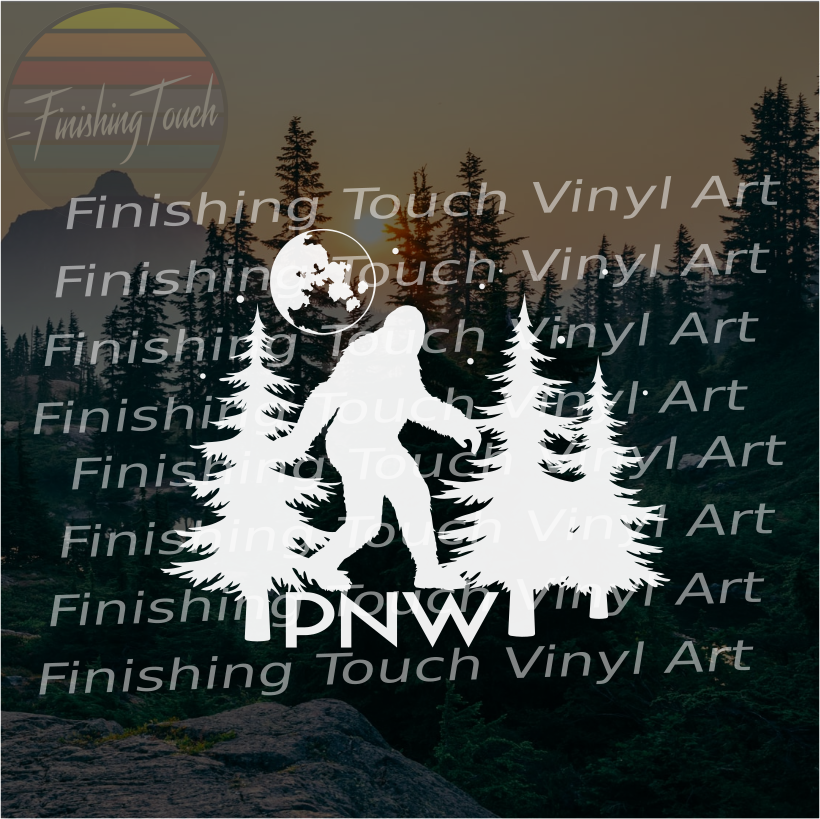 PNW Sasquatch Walking Through Forest with Full Moon
